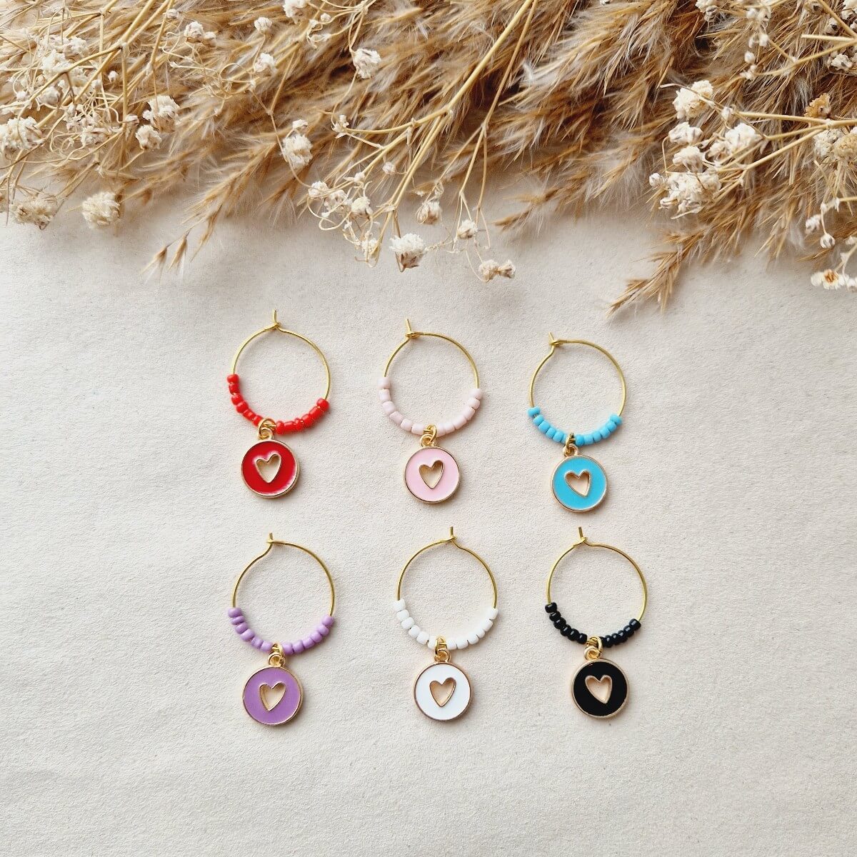 Wijnglasringen met hartje