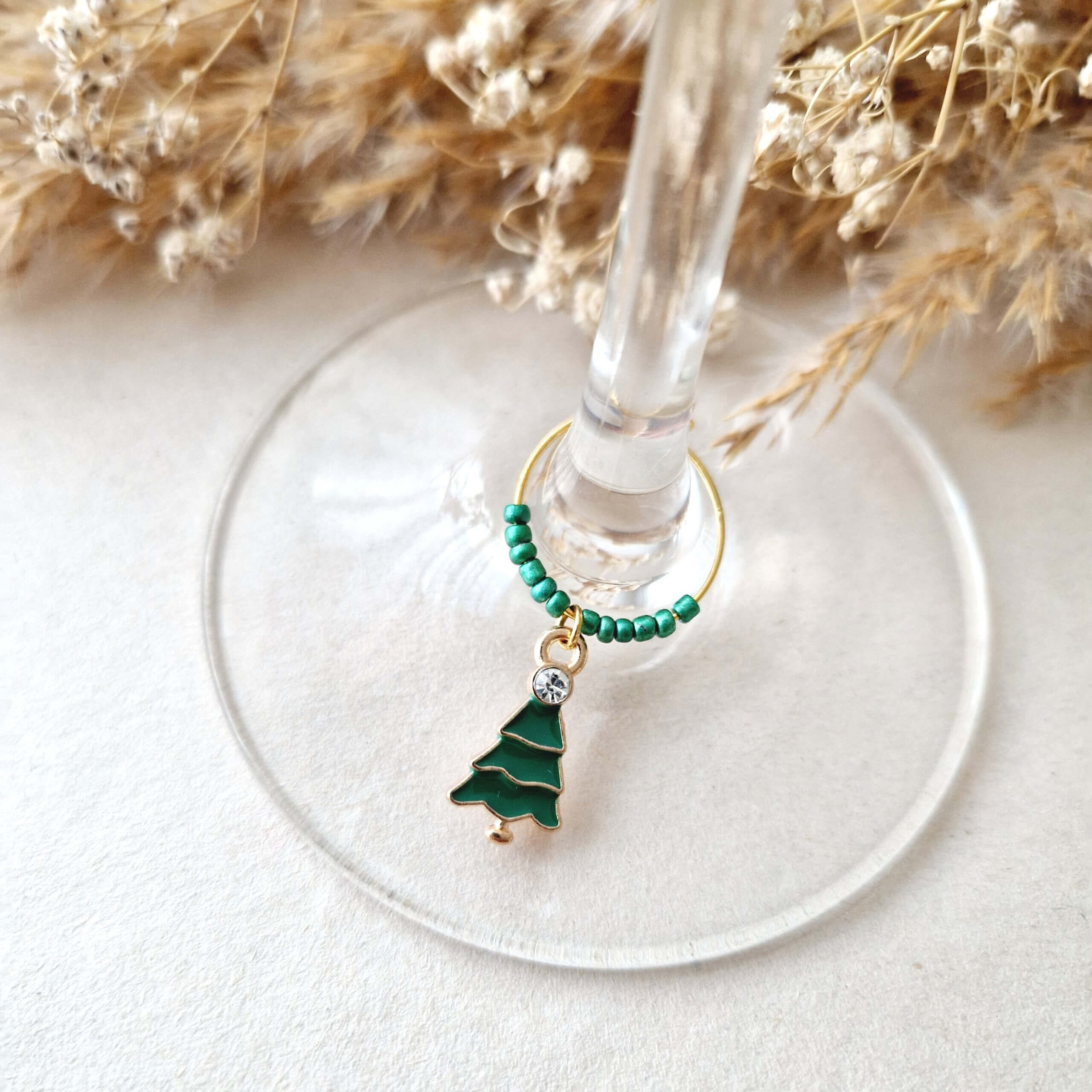 Kerstboom set glasmarker