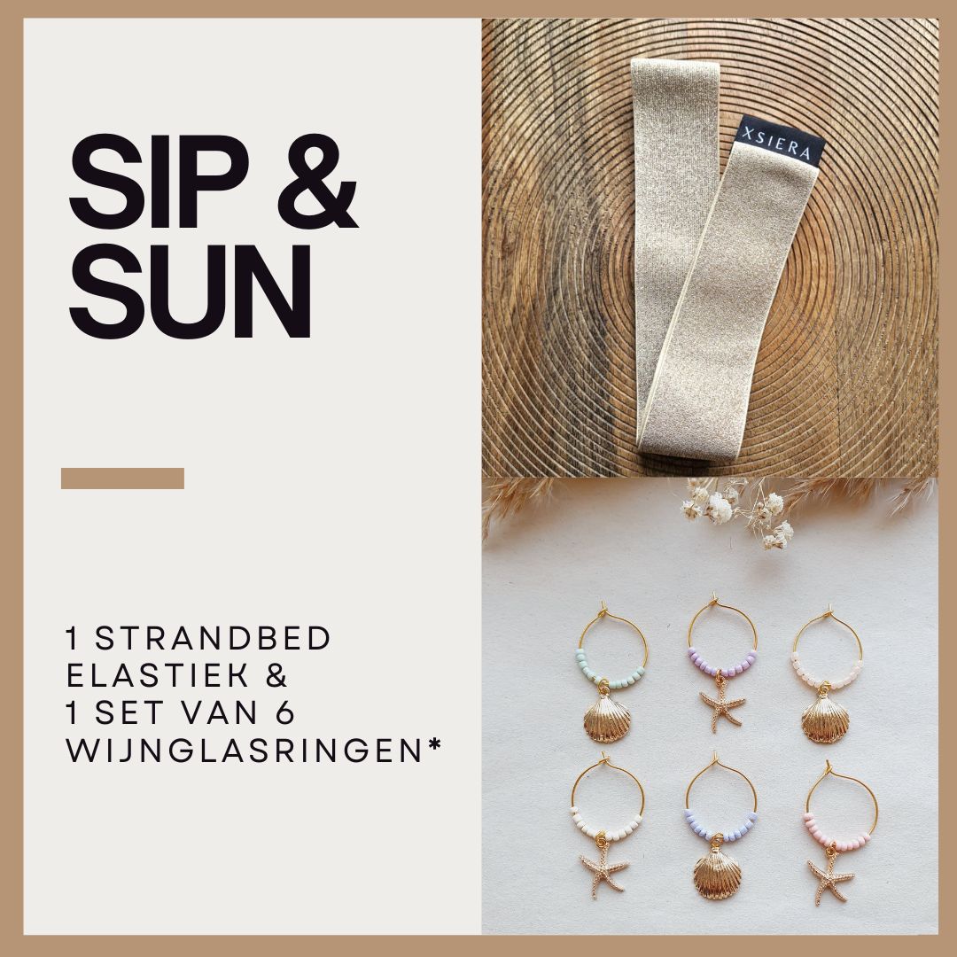 Handdoek elastiek en wijnglasringen set